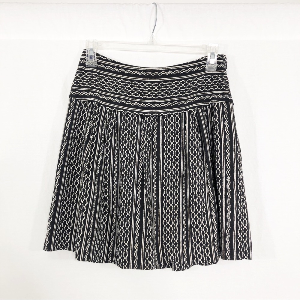 Madewell Silky Flare Above Knee Mini Skirt, Size 0, Black White